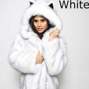 White rave fur coat